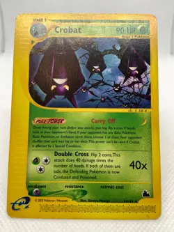 Crobat Non Holo Rare Pokemon TCG Card Skyridge 6/144 2003 Moderate Play - Image 5