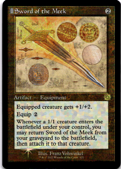 Sword of the Meek (Schematic) The Brothers' War: Retro Frame Artifacts NM Foil - Image 1