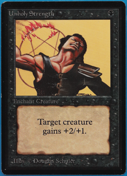 Unholy Strength Beta NM Black Common MAGIC GATHERING CARD (ID# 494381) ABUGames - Image 1