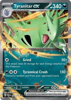 Pokemon S&V Prismatic Evolutions Card #064 Tyranitar ex - Image 1