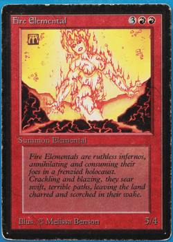 Fire Elemental Beta HEAVILY PLD Red Uncommon MAGIC CARD (ID# 498350) ABUGames - Image 1
