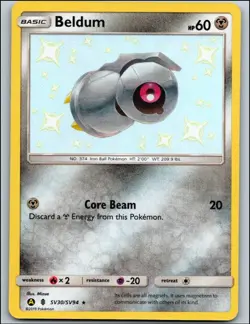 Pokemon TCG Hidden Fates: Shiny Vault Beldum SV30/SV94 Shiny Holo Rare 2019 - Image 1