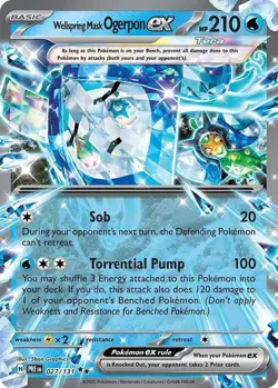 Pokemon S&V Prismatic Evolutions Card #027 Wellspring Mask Ogerpon ex - Image 1