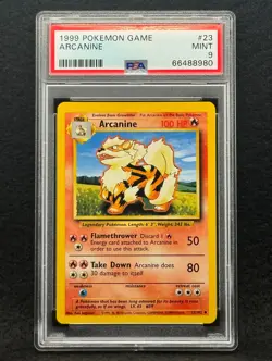 1999 Pokemon Base Set Arcanine #23 Unlimited PSA 9 - Image 1
