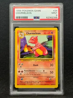 1999 Pokemon Base Set Charmeleon #24 Unlimited PSA 9 - Image 1