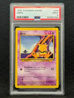 1999 Pokemon Base Set Abra #43 Unlimited PSA 9 - Image 1