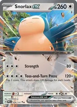 Pokemon S&V Prismatic Evolutions Card #076 Snorlax ex - Image 1