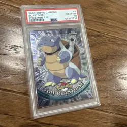 2000 TOPPS CHROME POKEMON T.V. #9 BLASTOISE PSA 10 FOIL - Image 1