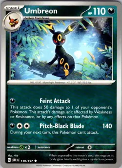 UMBREON 130/197 OBSIDIAN FLAMES POKEMON - Image 1