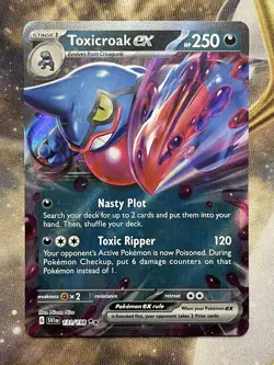 Pokemon TCG Toxicroak ex Scarlet & Violet Base Set 131/198 Holo Double Rare - Image 1