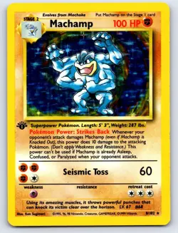 Machamp 8/102 Deck Exclusives Holo Rare 1st Edition Holo LP - Image 1