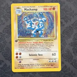 Pokemon TCG Machamp 8/102 Holo Rare Base Set 1st First Edition - Image 1