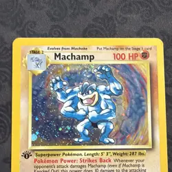 Pokemon TCG Machamp 8/102 Holo Rare Base Set 1st First Edition - Image 2