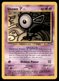 Unown [F] 48 75 UC Neo Discovery Pokemon MP - Image 1
