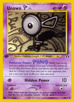 Unown [F] 48 75 UC Neo Discovery Pokemon MP - Image 4