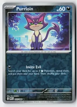 Pokemon Purrloin (Master Ball Pattern) - 055/086 - Common White Flare Holo NM - Image 1