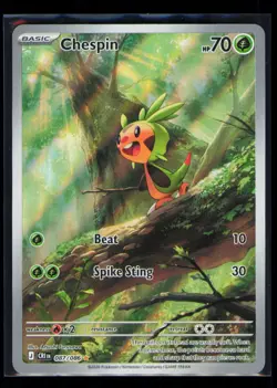 Pokemon Chaos Rising Chespin 087/086 Holo Illustration Rare NM - Image 1