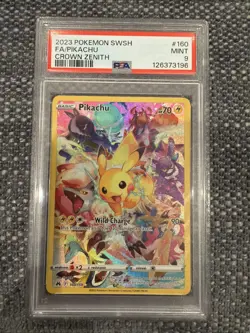 Pokemon 2023 SWSH FA/Pikachu Crown Zenith Card 160/159 PSA 9 - Image 1
