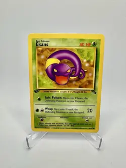Pokemon Fossil 1st Edition Ekans 46/62 AND Arbok 31/62! Two 1st Edition Cards - Image 1