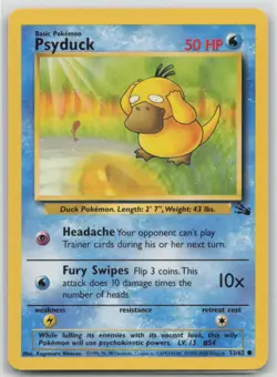 Psyduck 53/62 Common Fossil Pokemon Unlimited Lightly Played - Image 1