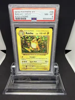 2016 Pokemon Raichu Holo XY Evolutions #36 PSA 8 - Image 1
