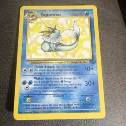 Pokemon TCG Vaporeon 28/64 Jungle Set Non-Holo Rare Unlimited, LP 80 HP - Image 1