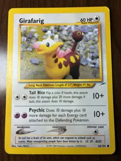 Pokemon TCG Girafarig 66/105 Neo Genesis 2000 English Regular Unlimited MP - Image 1