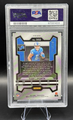 2023 Panini Prizm #332 Sam LaPorta Rookie Pandora /400 SP PSA 10 RC Lions - Image 2