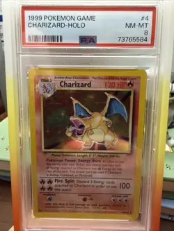 Pokemon Base Set Holo Rare Charizard 4/102 PSA 8 NM-MT - Image 1