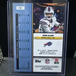 2025 Topps Chrome Cosmic Josh Allen /50 Gold Interstellar Refractor #10 - Image 2