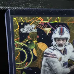 2025 Topps Chrome Cosmic Josh Allen /50 Gold Interstellar Refractor #10 - Image 3