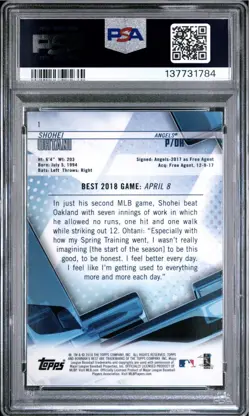 2018 BOWMAN'S BEST SHOHEI OHTANI PSA 10 - Image 2