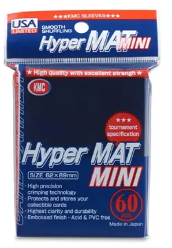 KMC Sleeves Hyper Mat Mini BLUE Matte Japanese Size 62x89mm (60 Count Pack) - Image 1