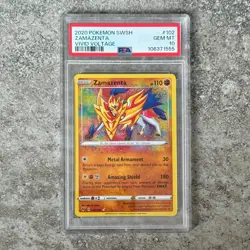 PSA 10 ZAMAZENTA #102 Amazing Rare - Vivid Voltage SWSH 2020 Pokemon Card - Image 1