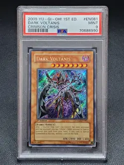 2009 Yugioh CRMS-EN081 Dark Voltanis Secret Rare 1st Edition PSA 9 Mint - Image 1
