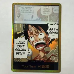One Piece Luffy Ring That Golden Bell!! Gold Foil Don!! Bandai English Card - Image 1