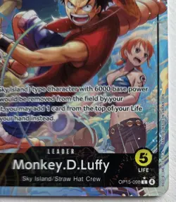 One Piece OPTCG English Monkey. D. Luffy OP15-098 Alternate Art Leader- NM - Image 5