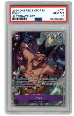 Foxy OP07-071 Rare Alternate Art 500 Years In The Future One Piece TCG PSA 10 - Image 1