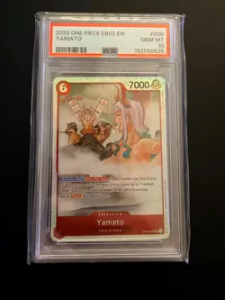 PSA 10 GEM MINT Yamato Alt Art SR EB02-006 English One Piece TCG 25th Anime - Image 1
