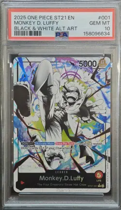 One Piece ST21-001 Monkey D Luffy Gear 5 Starter Deck 21 Alt Art Parallel PSA 10 - Image 2