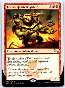 Three-Headed Goblin 99 R Unstable MTG LP - Image 1