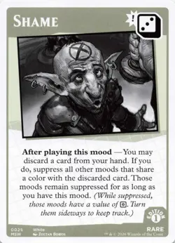 MTG Secret Lair Mood Swings - Shame - Rare - Card # 0025 - Image 1