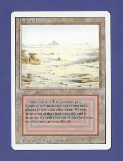 1994 Magic the Gathering - Badlands - Dual Land - Revised MTG - Image 1