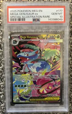 PSA 10 Mega Venusaur EX 177/132 Meg Evolution Special Illustration Rare POKEMON - Image 1