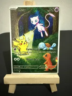 Mew Pikachu Squirtle Charmander Pokemon Card DISPLAY ART CARD - Image 1