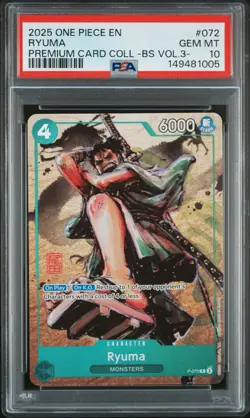 2025 ONE PIECE PREMIUM CARD COLLECTION -BEST SELECTION VOL.3- #072 RYUMA PSA 10 - Image 1
