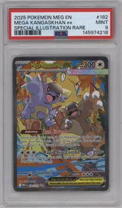 2025 POKEMON MEG EN MEGA KKANGASKHAN ex SPECIAL ILLUSTRATION RARE #182 PSA 9 - Image 1