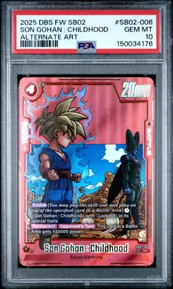 2025 ALTERNATE ART #SB02-006 SON GOHAN : CHILDHOOD PSA 10 - Image 1
