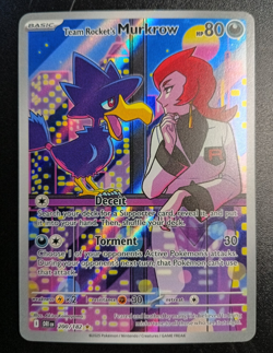 Pokemon TCG Team Rocket's Murkrow 200/182 IR Full Art Holo English 80 HP - Image 1