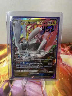 Pokemon White Kyurem GX Dragon Majesty Ultra Rare Holo Card 48/70 - Image 1